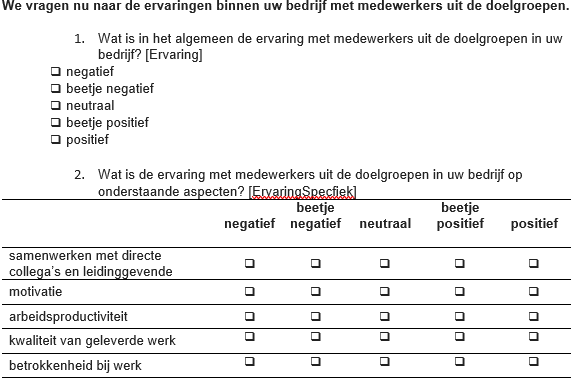 Voorbeeldvragen uit de VIO over ervaring