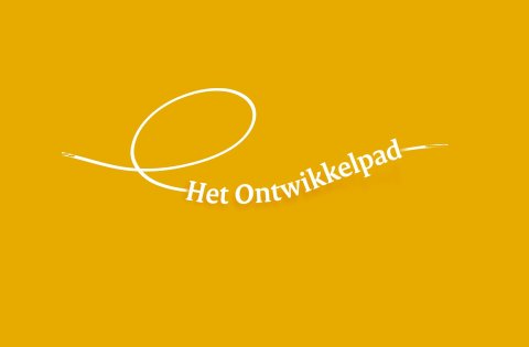 Logo het ontwikkelpad, met oranje achtergrond
