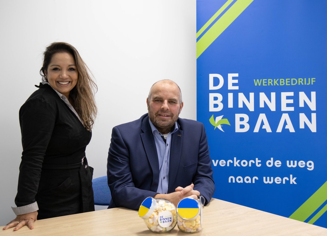 Projectleider Anouchka Badloe en directeur Patrick Verhoef van De Binnenbaan