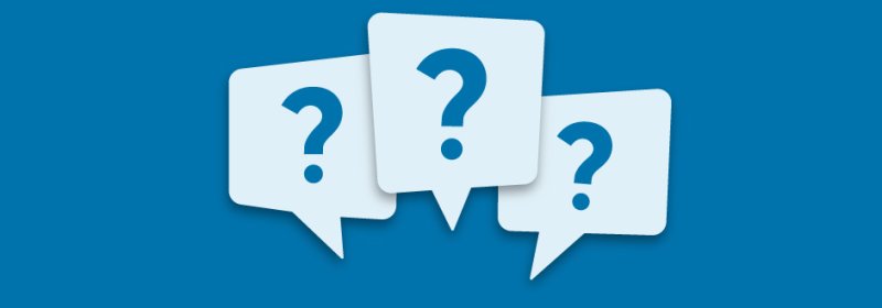 3 tekstballonnen met vraagteken